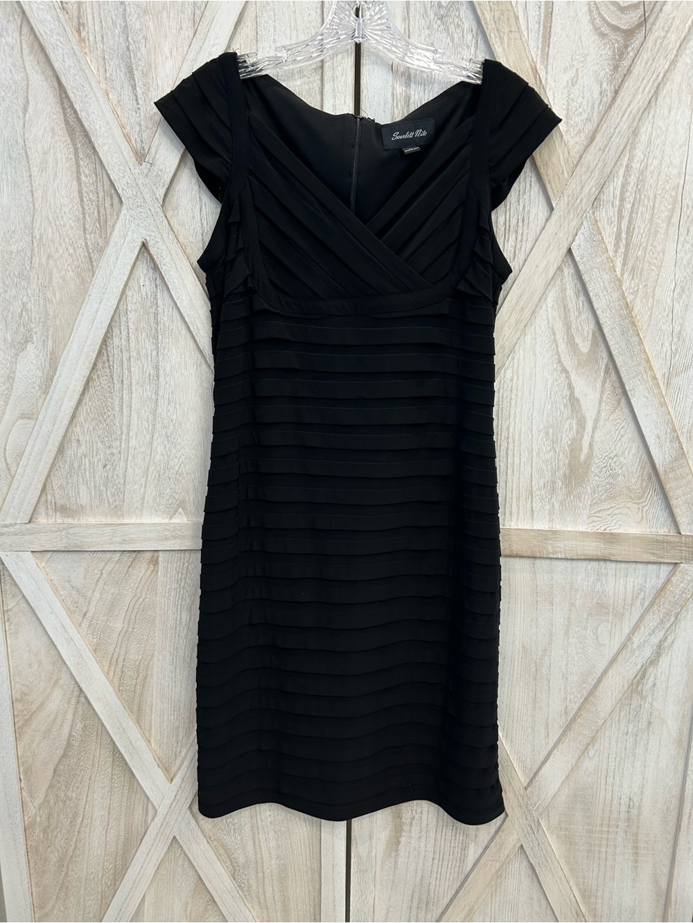 Scarlett Nite Black Pleated Bandage Mini Dress